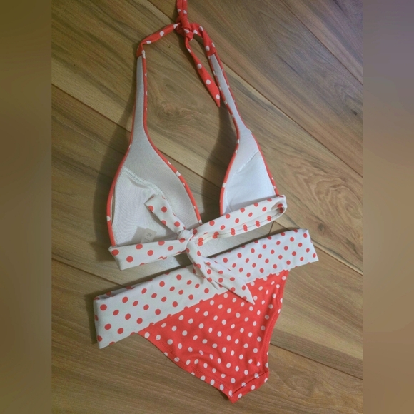 Victoria's Secret Coral and White Polka Dot Bikini 👙 ♥️ - Picture 9 of 14
